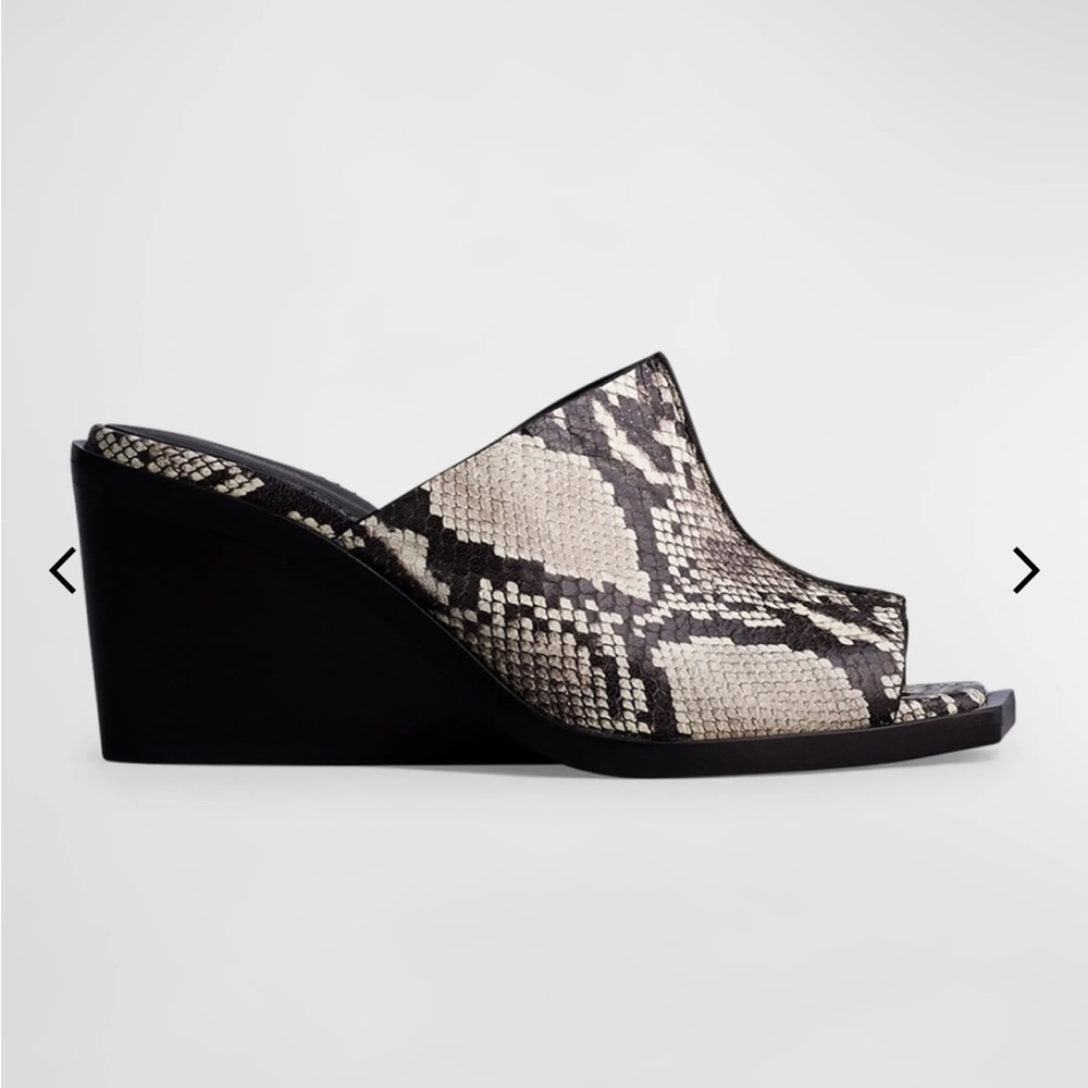 Santiago Embossed Slide Wedge Sandals